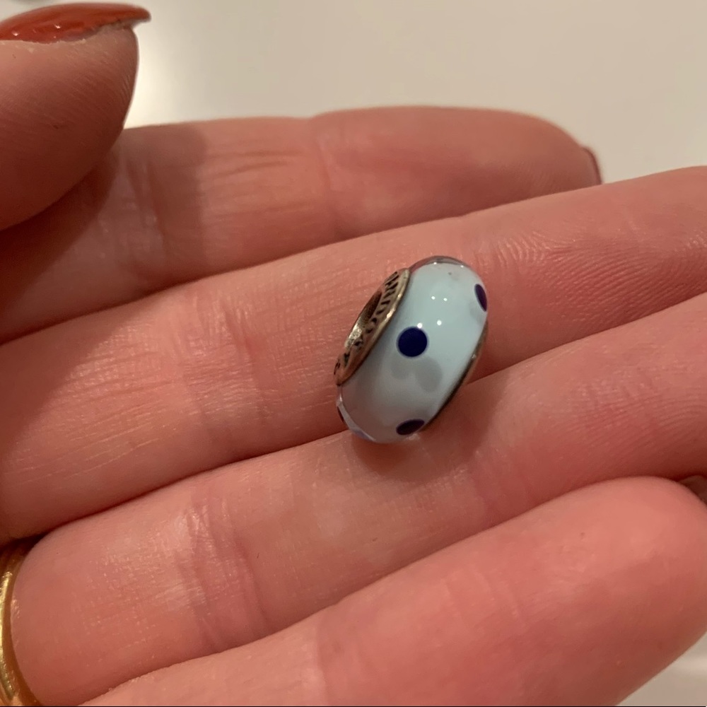 Blue on Blue Polka Dot Pandora Charm!